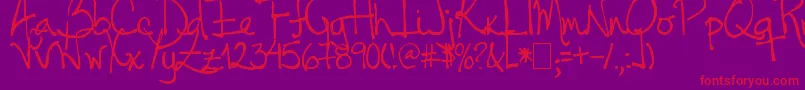 Tehzeta Font – Red Fonts on Purple Background