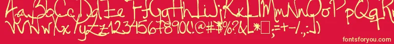 Tehzeta Font – Yellow Fonts on Red Background