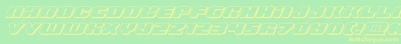 Police Capricus3D – polices jaunes sur fond vert