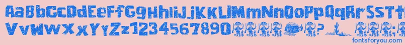 CordelEncarnado Font – Blue Fonts on Pink Background