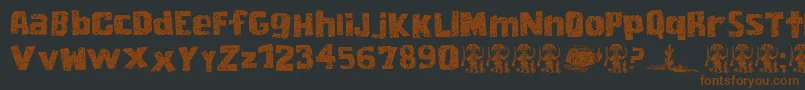 CordelEncarnado Font – Brown Fonts on Black Background