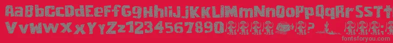 CordelEncarnado Font – Gray Fonts on Red Background