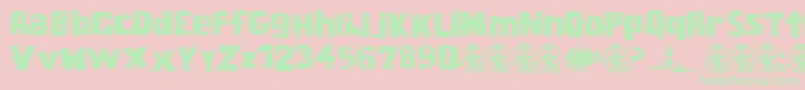 CordelEncarnado Font – Green Fonts on Pink Background