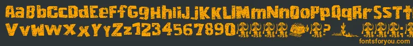 Шрифт CordelEncarnado – оранжевые шрифты на чёрном фоне