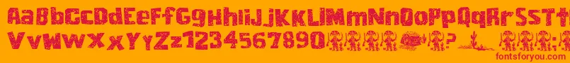 CordelEncarnado Font – Red Fonts on Orange Background