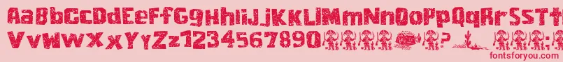 CordelEncarnado Font – Red Fonts on Pink Background