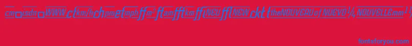 CasestudynooneLtMediumItalicAlternate-Schriftart – Blaue Schriften auf rotem Hintergrund
