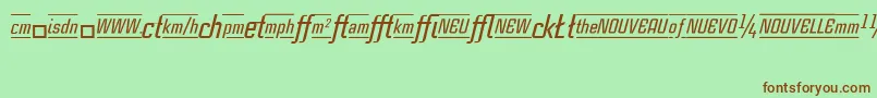 フォントCasestudynooneLtMediumItalicAlternate – 緑の背景に茶色のフォント