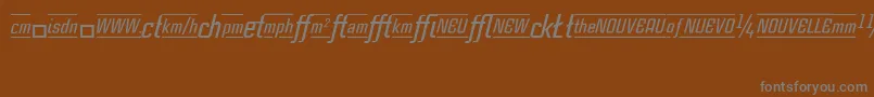 CasestudynooneLtMediumItalicAlternate-fontti – harmaat kirjasimet ruskealla taustalla