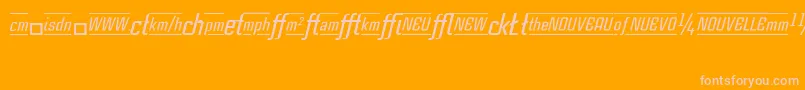 CasestudynooneLtMediumItalicAlternate-fontti – vaaleanpunaiset fontit oranssilla taustalla
