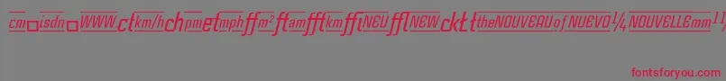 Fonte CasestudynooneLtMediumItalicAlternate – fontes vermelhas em um fundo cinza