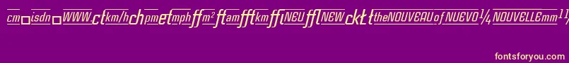 CasestudynooneLtMediumItalicAlternate Font – Yellow Fonts on Purple Background