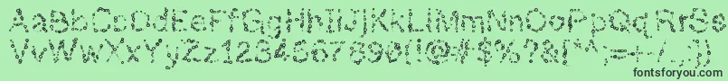 Almostinfinity-fontti – mustat fontit vihreällä taustalla