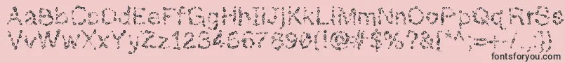 フォントAlmostinfinity – ピンクの背景に黒い文字