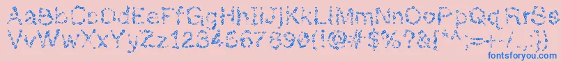 Fonte Almostinfinity – fontes azuis em um fundo rosa