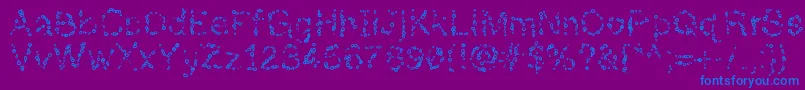 Almostinfinity-Schriftart – Blaue Schriften auf violettem Hintergrund