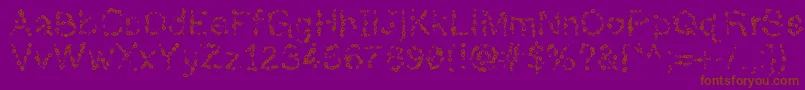 フォントAlmostinfinity – 紫色の背景に茶色のフォント
