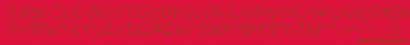 Czcionka Almostinfinity – brązowe czcionki na czerwonym tle