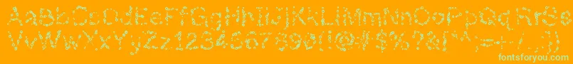 Almostinfinity Font – Green Fonts on Orange Background