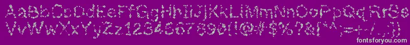 Fonte Almostinfinity – fontes verdes em um fundo violeta