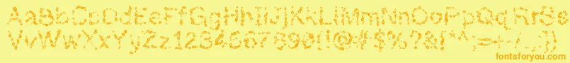 Almostinfinity-Schriftart – Orangefarbene Schriften auf gelbem Hintergrund