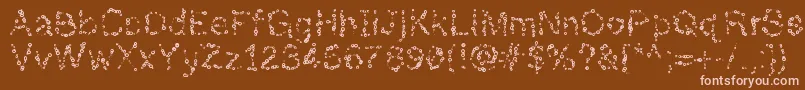 Almostinfinity-Schriftart – Rosa Schriften auf braunem Hintergrund