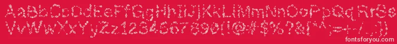 Almostinfinity-fontti – vaaleanpunaiset fontit punaisella taustalla