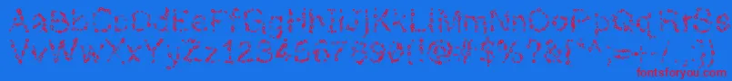 Almostinfinity-Schriftart – Rote Schriften auf blauem Hintergrund