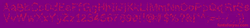 Almostinfinity-Schriftart – Rote Schriften auf violettem Hintergrund