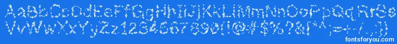 Almostinfinity-Schriftart – Weiße Schriften auf blauem Hintergrund