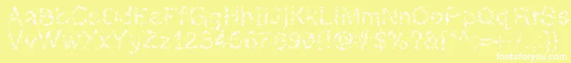Almostinfinity-Schriftart – Weiße Schriften auf gelbem Hintergrund