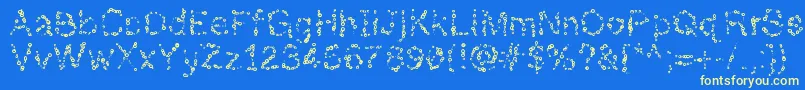 Almostinfinity-Schriftart – Gelbe Schriften auf blauem Hintergrund
