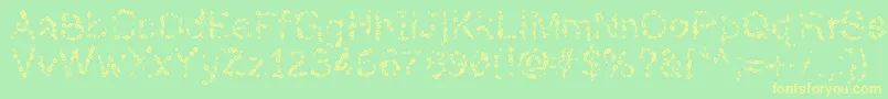 Almostinfinity-Schriftart – Gelbe Schriften auf grünem Hintergrund