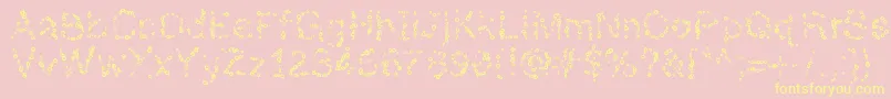 Almostinfinity-fontti – keltaiset fontit vaaleanpunaisella taustalla