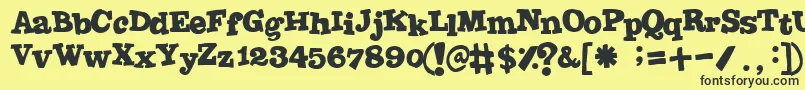 Шрифт Jointbypizzadude – чёрные шрифты на жёлтом фоне