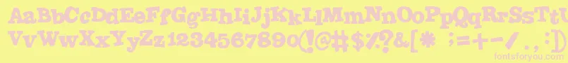 Jointbypizzadude Font – Pink Fonts on Yellow Background