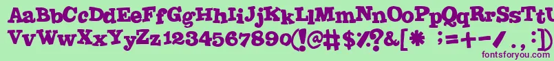 Jointbypizzadude-Schriftart – Violette Schriften auf grünem Hintergrund