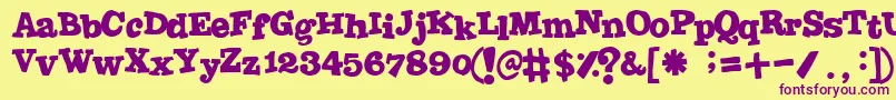 Jointbypizzadude-fontti – violetit fontit keltaisella taustalla
