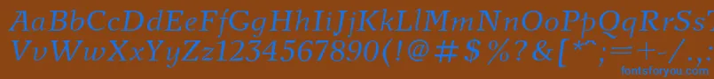 フォントNewjournalcItalic – 茶色の背景に青い文字