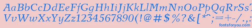 NewjournalcItalic Font – Blue Fonts on Pink Background