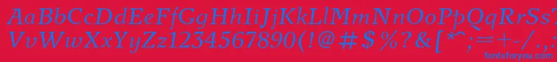 NewjournalcItalic Font – Blue Fonts on Red Background