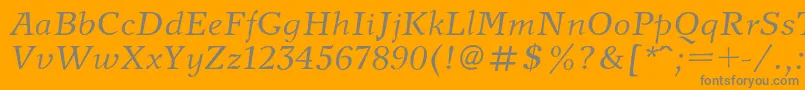 NewjournalcItalic Font – Gray Fonts on Orange Background