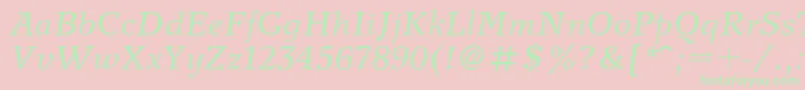 NewjournalcItalic Font – Green Fonts on Pink Background