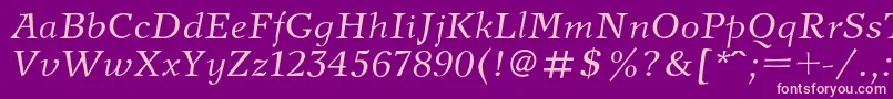 NewjournalcItalic Font – Pink Fonts on Purple Background