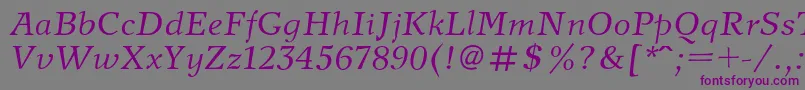 NewjournalcItalic Font – Purple Fonts on Gray Background