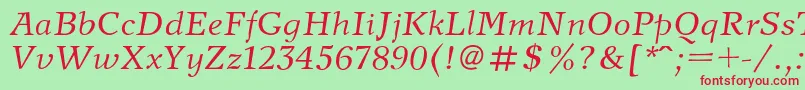 Шрифт NewjournalcItalic – красные шрифты на зелёном фоне