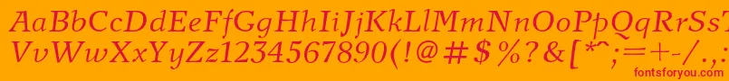 NewjournalcItalic Font – Red Fonts on Orange Background