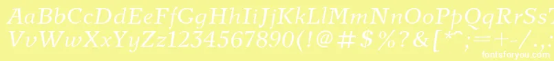 NewjournalcItalic Font – White Fonts on Yellow Background