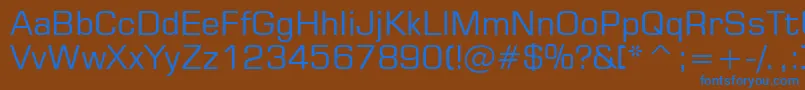 Square721Bt-fontti – siniset fontit ruskealla taustalla