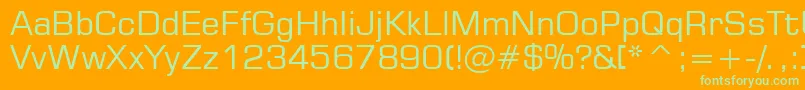 Square721Bt-fontti – vihreät fontit oranssilla taustalla